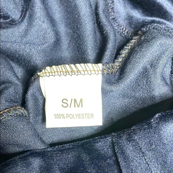 NEW Navy Blue Lightweight Velvet Leggings - Picture 7 of 9